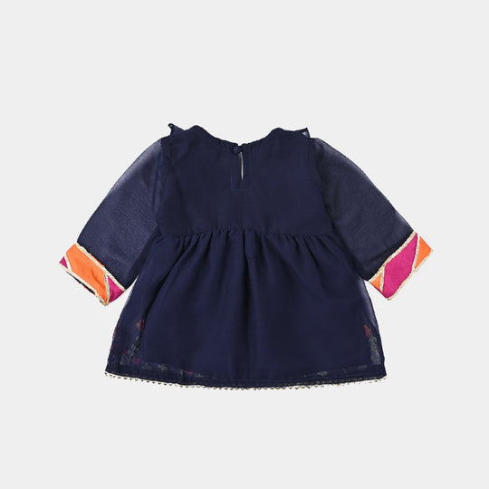 Girls Chiffon 2 Pcs Little Bloom-Navy Blue