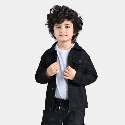 Boys Denim rigid Basic Jacket-BLACK