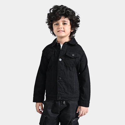 Boys Denim rigid Basic Jacket-BLACK