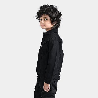 Boys Denim rigid Basic Jacket-BLACK