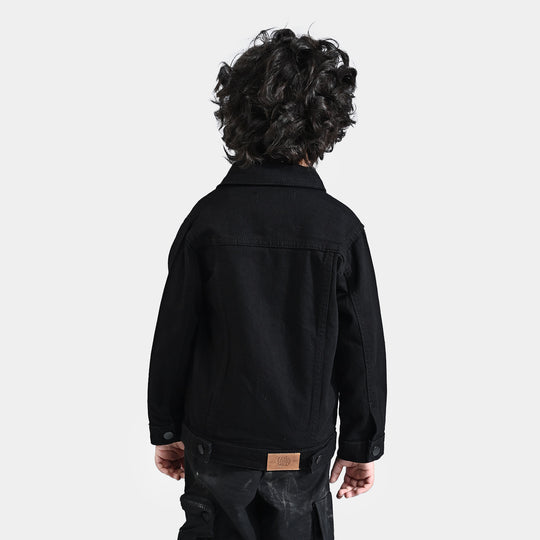 Boys Denim rigid Basic Jacket-BLACK