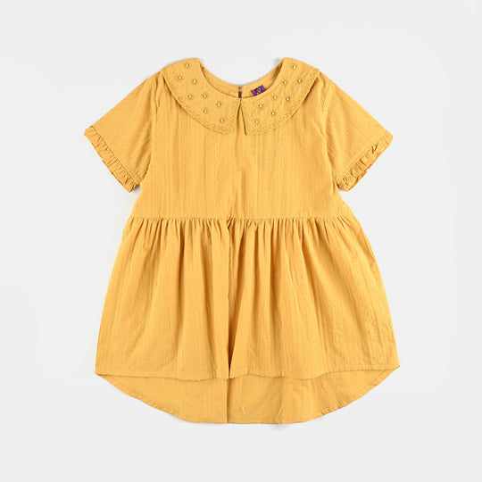 Girls Emb Top Mari Gold-Mustard