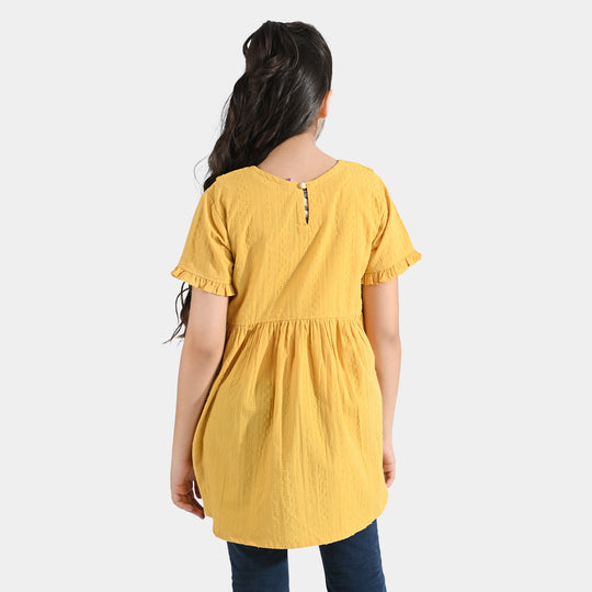 Girls Emb Top Mari Gold-Mustard