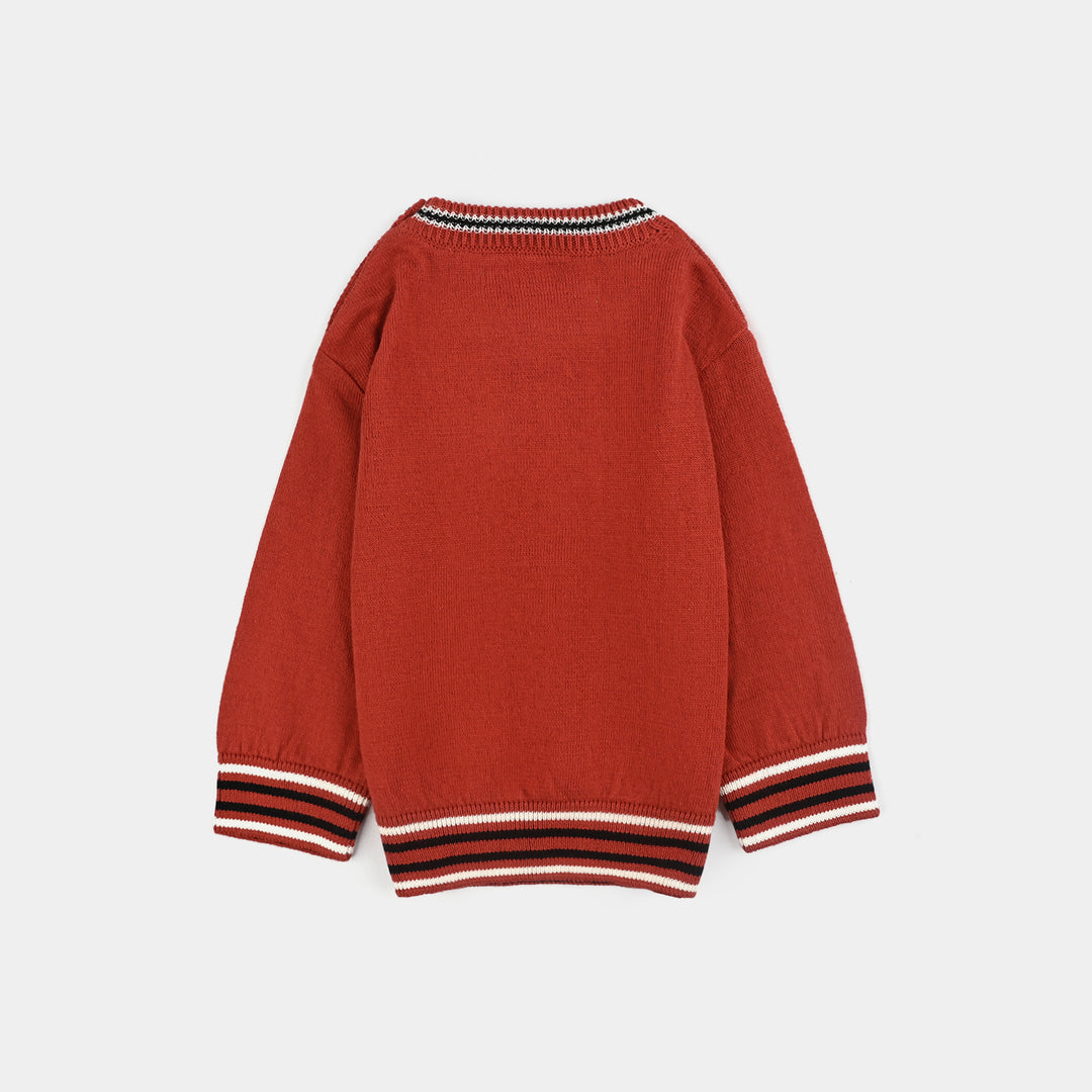 Infant Boys Cotton Sweater-Rust