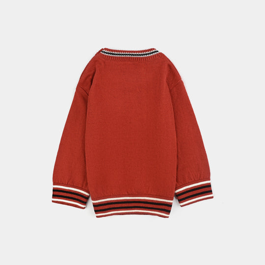 Infant Boys Cotton Sweater-Rust