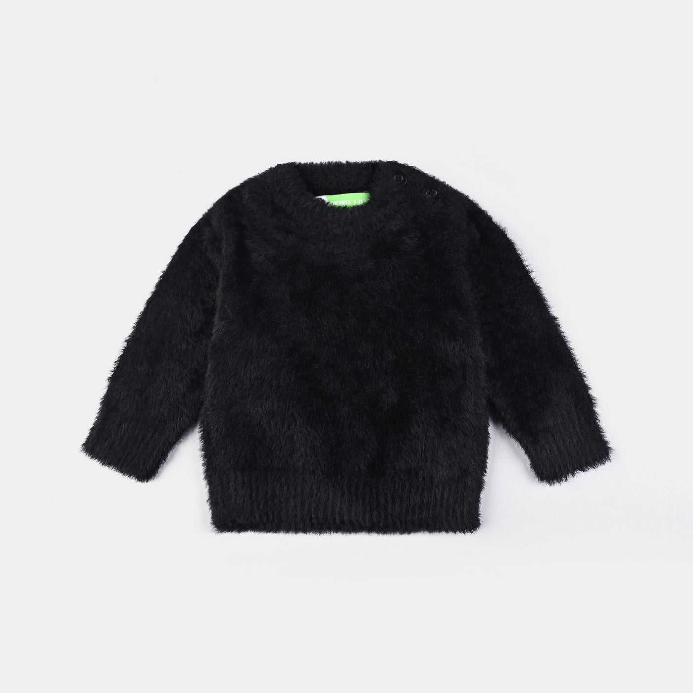 Infant Girls Feather yarn Sweater Basic-BLACK