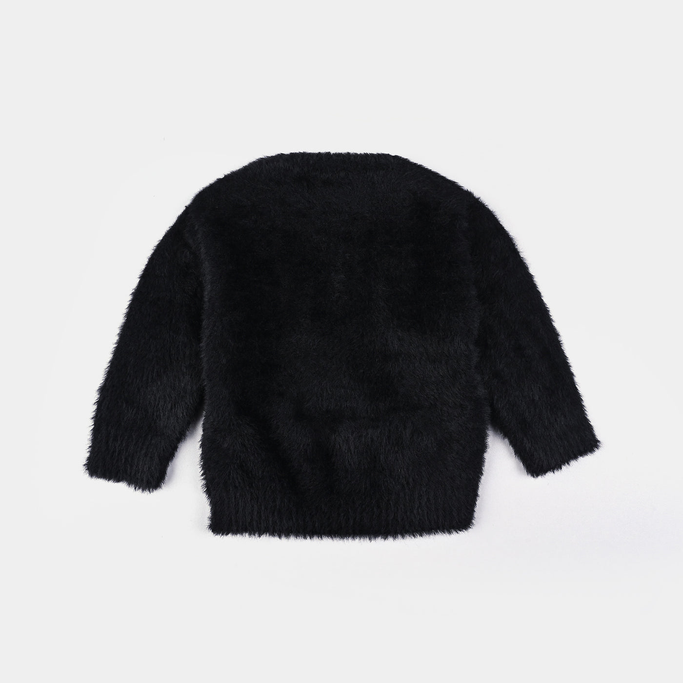 Infant Girls Feather yarn Sweater Basic-BLACK