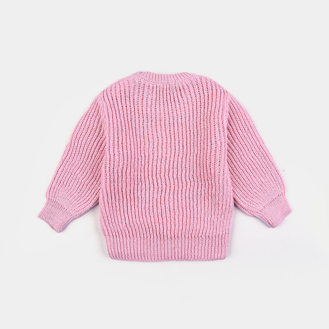 Infant Girls Knit Sweater Cable Lurex-Pink