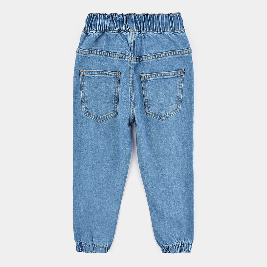 Boys Denim Stretch Pant-Mid Blue