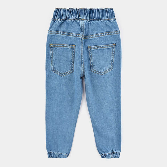 Boys Denim Stretch Pant-Mid Blue