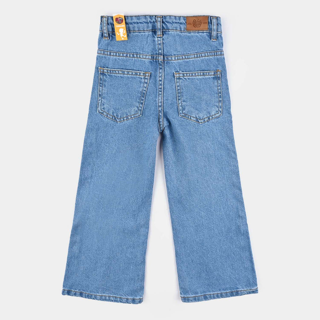 Girls Denim Stretch Pant Rhinestones-Ice Blue