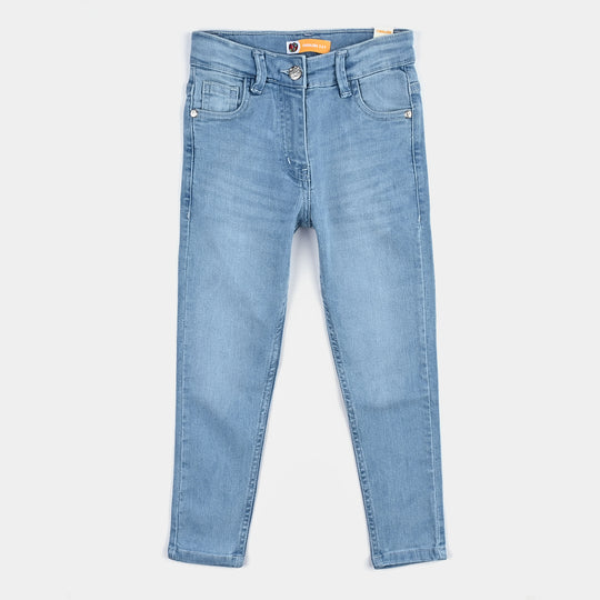 Girls Denim Stretch Pant Basic Skinny Fit-LIGHT BLUE