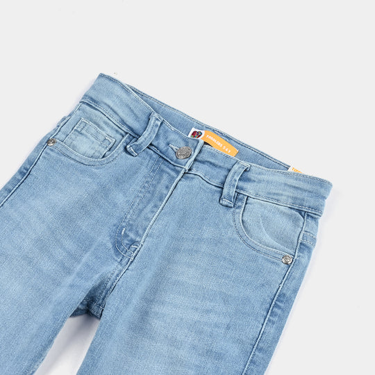 Girls Denim Stretch Pant Basic Skinny Fit-LIGHT BLUE