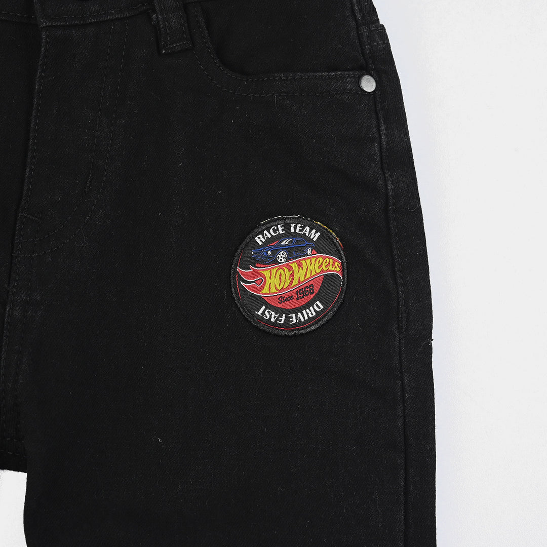 Boys Denim Stretch Pant Hot Wheels-BLACK