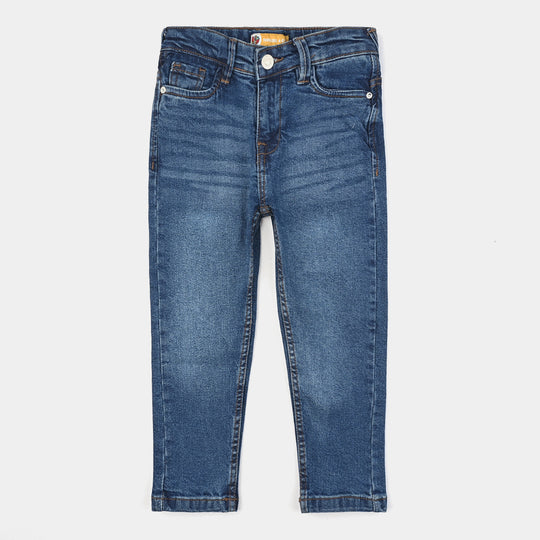 Boys Denim Stretch Pant Basic Regular Fit-DARK BLUE