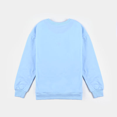 Girls Cotton Terry Sweatshirt Character-LT.Blue