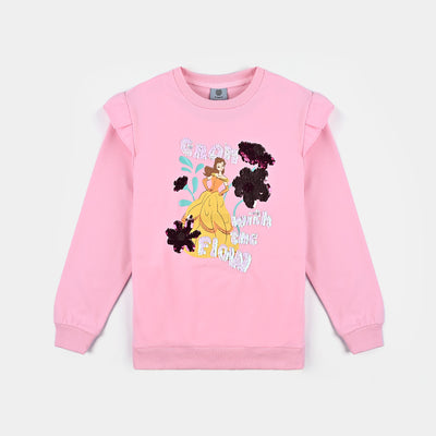 Girls Cotton Terry Sweatshirt Flow-Pink