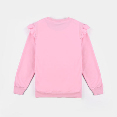 Girls Cotton Terry Sweatshirt Flow-Pink