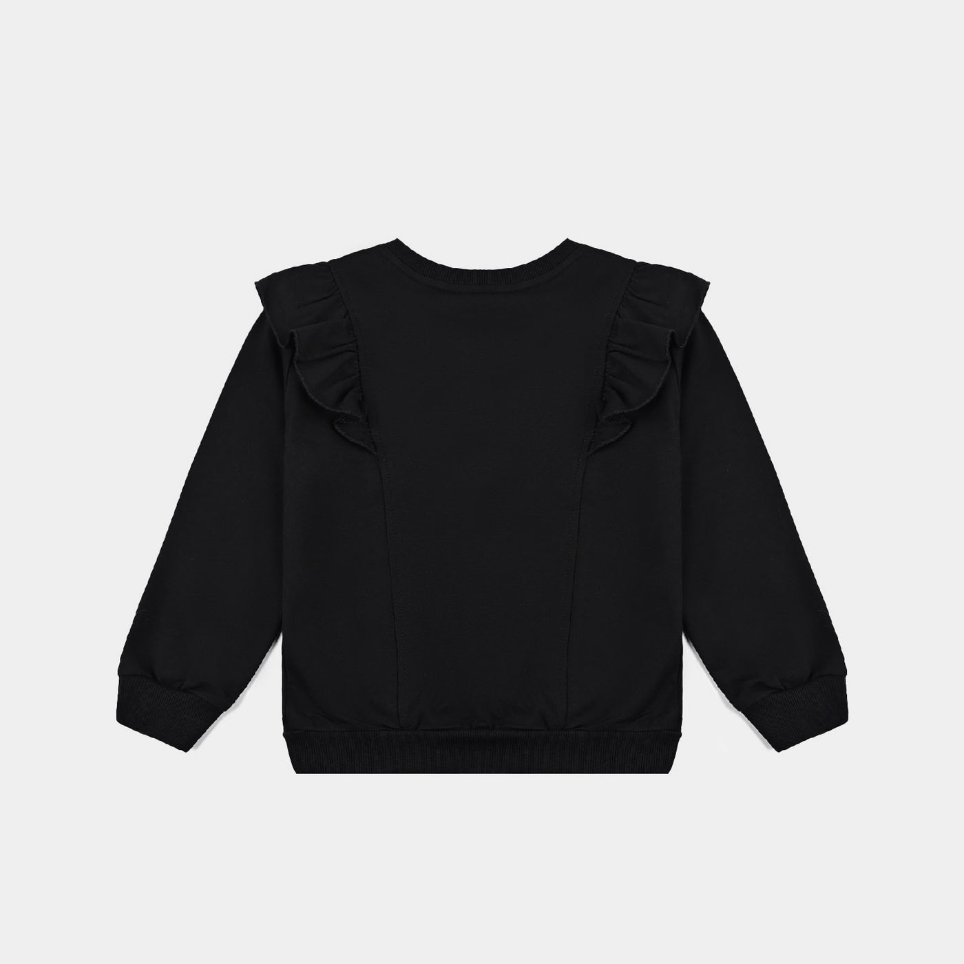 Girls Cotton Terry Sweatshirt Star-BLACK