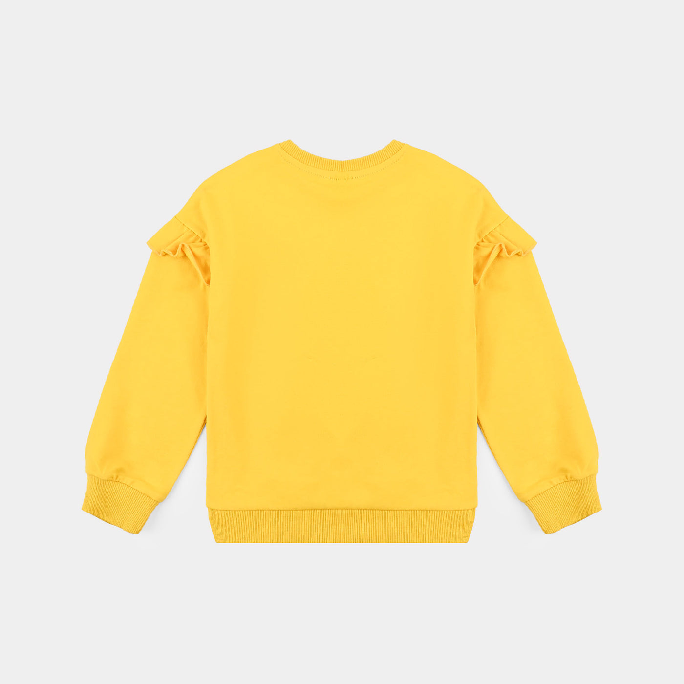 Girls Cotton Terry Sweatshirt Character -Mustard