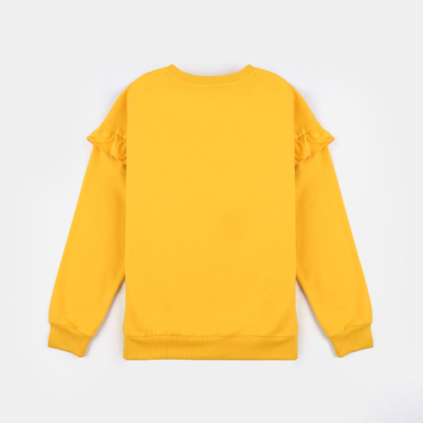 Girls Cotton Terry Sweatshirt Character -Mustard