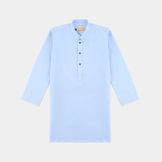 Boys Cotton Jacquard Basic Kurta (VIBRANT)-L/BLUE