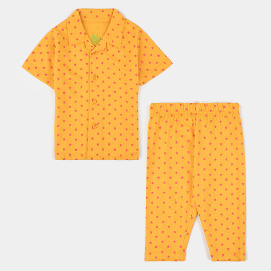 Infant Boys Poly Cotton Jersey Night Suit-Citrus