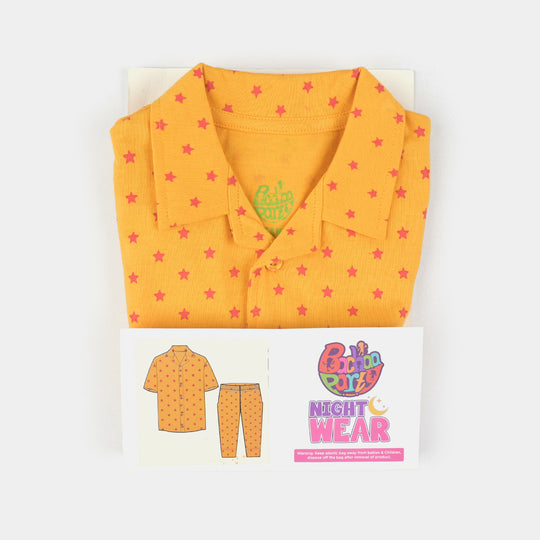 Infant Boys Poly Cotton Jersey Night Suit-Citrus