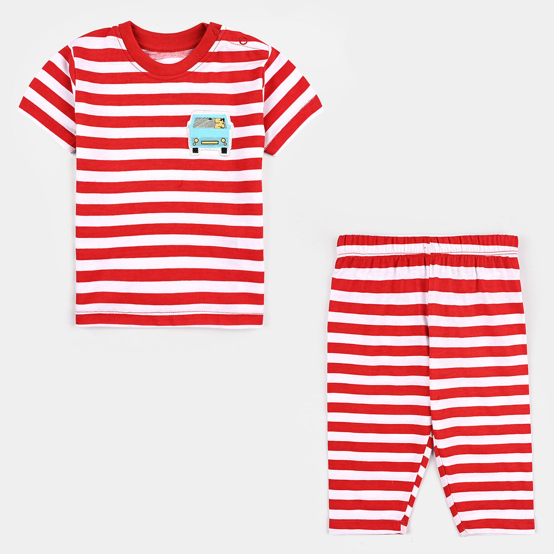 Infant Boys Poly Cotton Night Suit CAR-H.R.Red