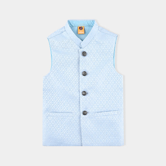 Boys Poly Viscose Waistcoat (BLENDED)-L/BLUE