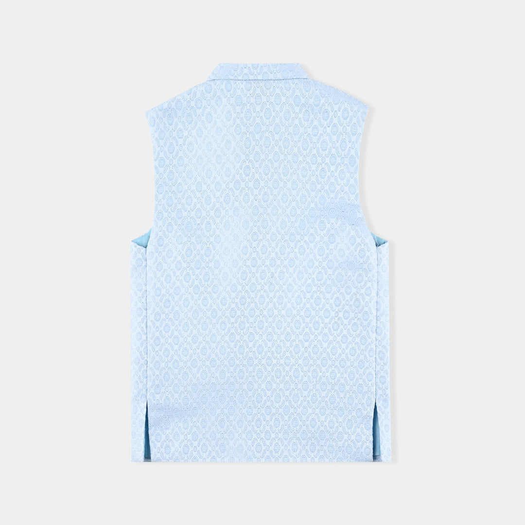 Boys Poly Viscose Waistcoat (BLENDED)-L/BLUE