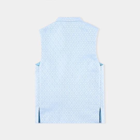 Boys Poly Viscose Waistcoat (BLENDED)-L/BLUE