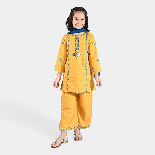 Girls Jacquard 3 Pcs Ishq - Yellow