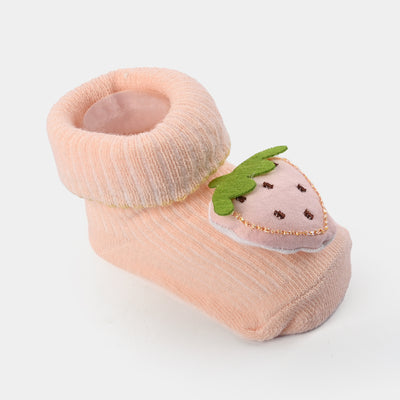 NEW BORN BABY 1 PAIR SOCKS | Peach