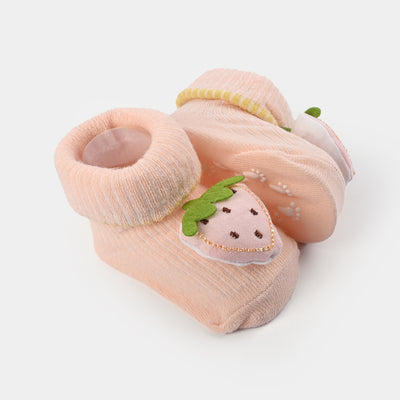 NEW BORN BABY 1 PAIR SOCKS | Peach