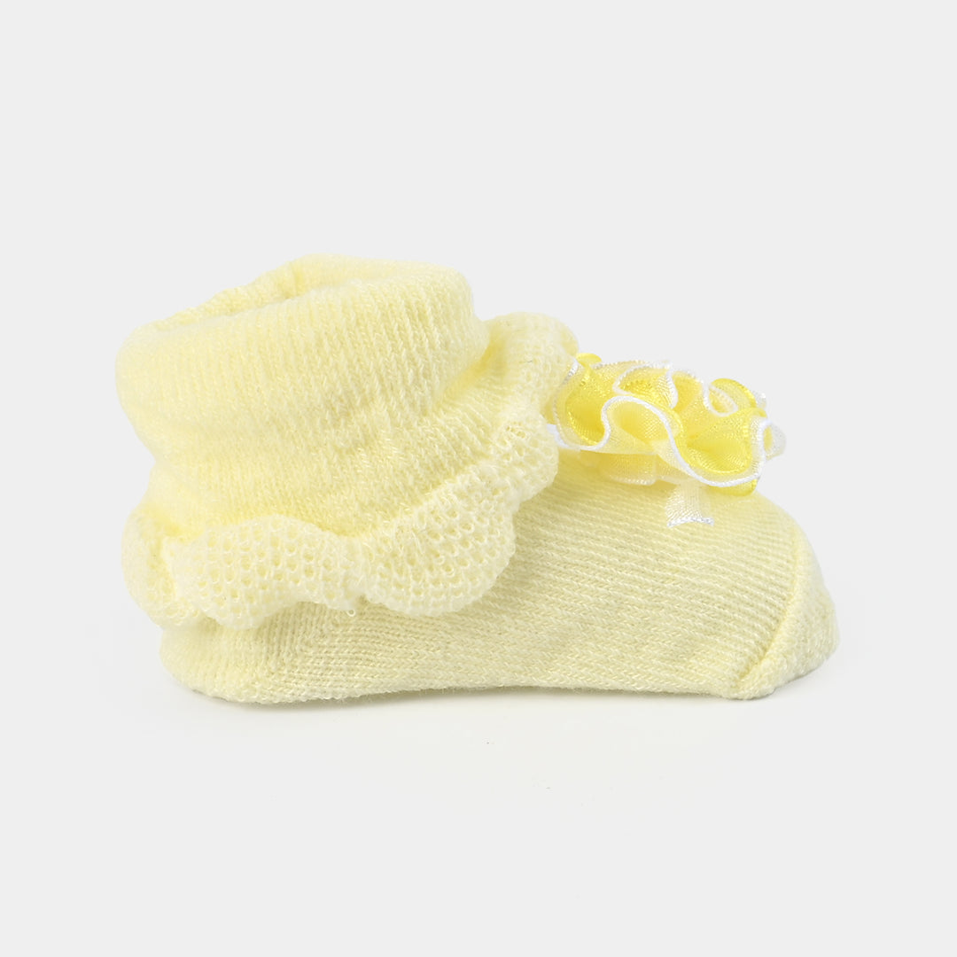 NEW BORN BABY 1 PAIR SOCKS | Yellow