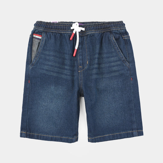 Boys Denim rigid Short Details-Dark.Blue