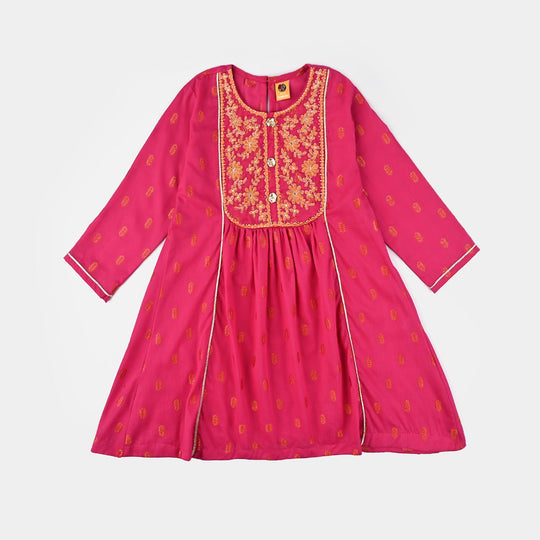 Girls Jacquard Emb 2 Pcs Rumi-Pink