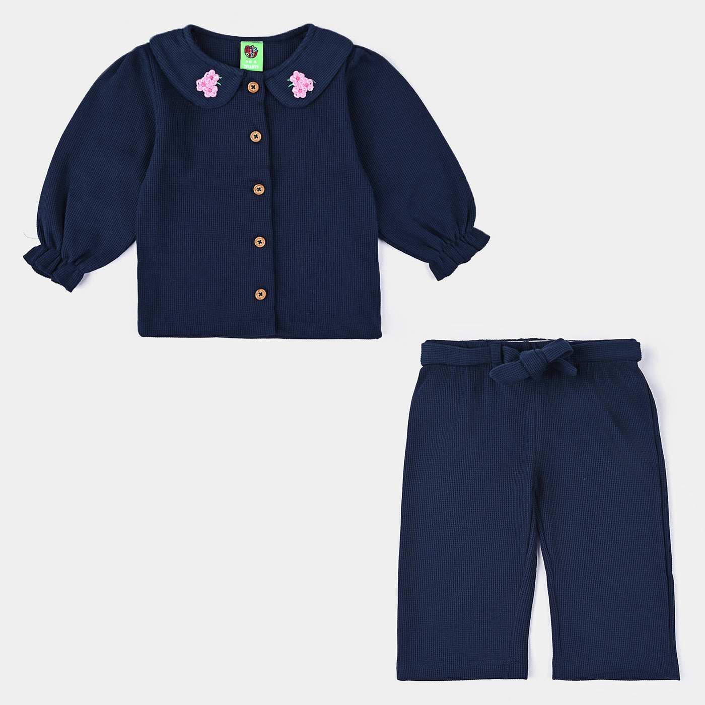 Infant Girls Thermal Suit Front Open-NAVY