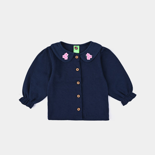 Infant Girls Thermal Suit Front Open-NAVY