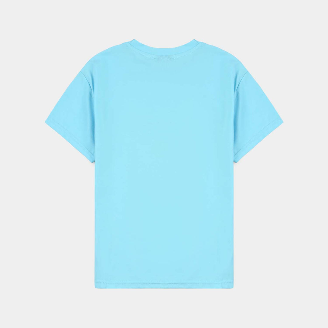 Boys Lycra Jersey T-Shirt Always Running-Blue