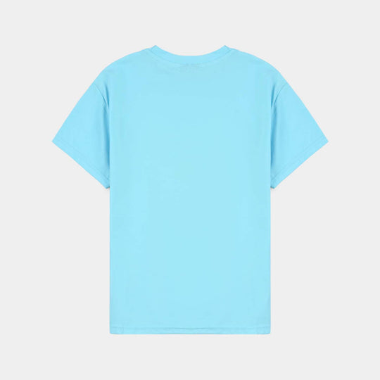 Boys Lycra Jersey T-Shirt Always Running-Blue