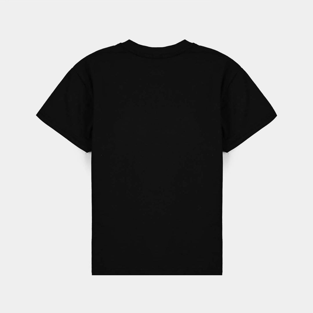 Boys Lycra Jersey T-Shirt-BLACK