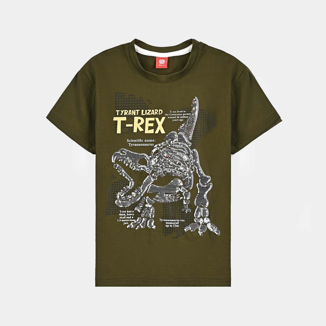 Boys Lycra Jersey T-Shirt T-Rex-Green