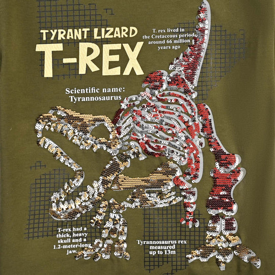 Boys Lycra Jersey T-Shirt T-Rex-Green