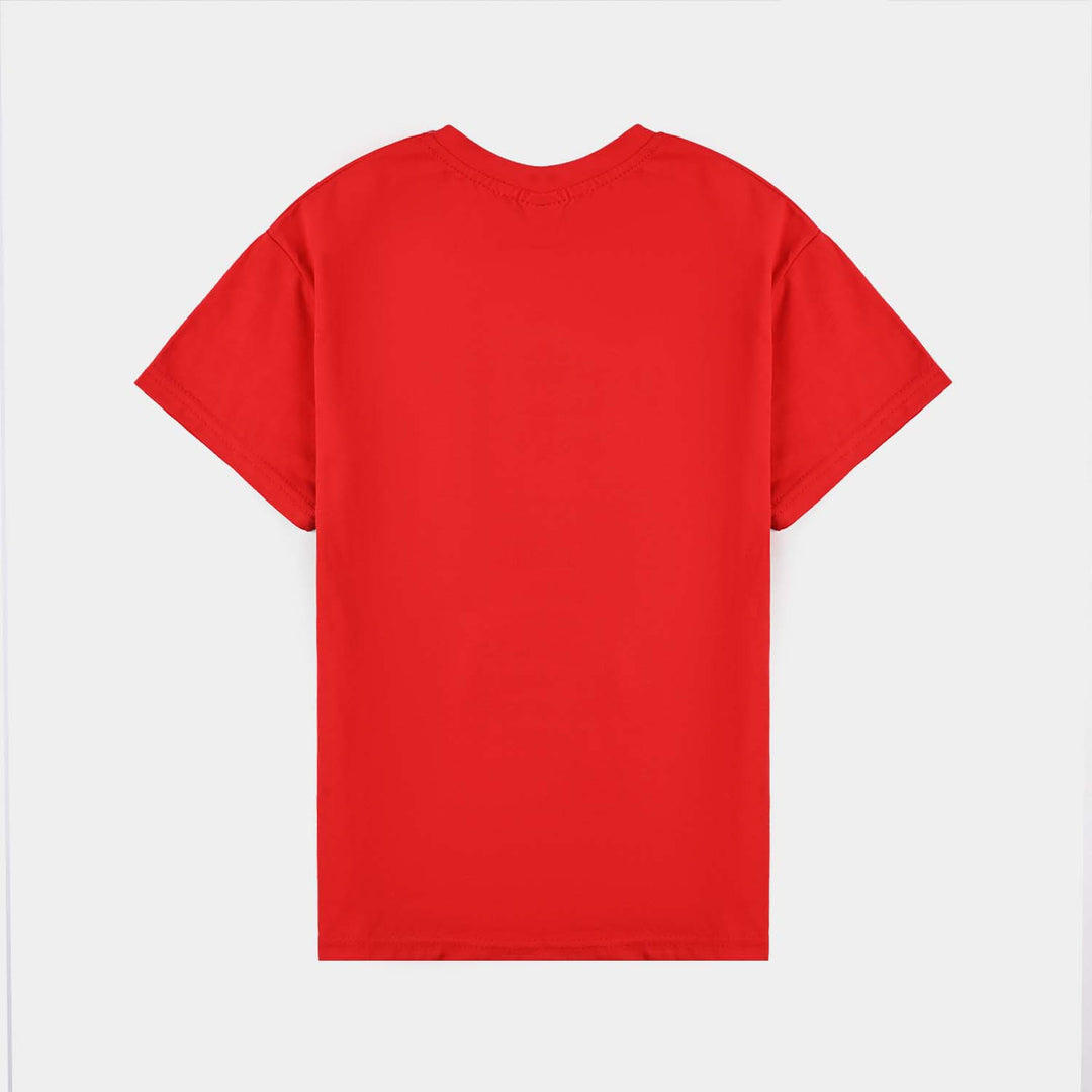 Boys Lycra Jersey T-Shirt Rooger-Red