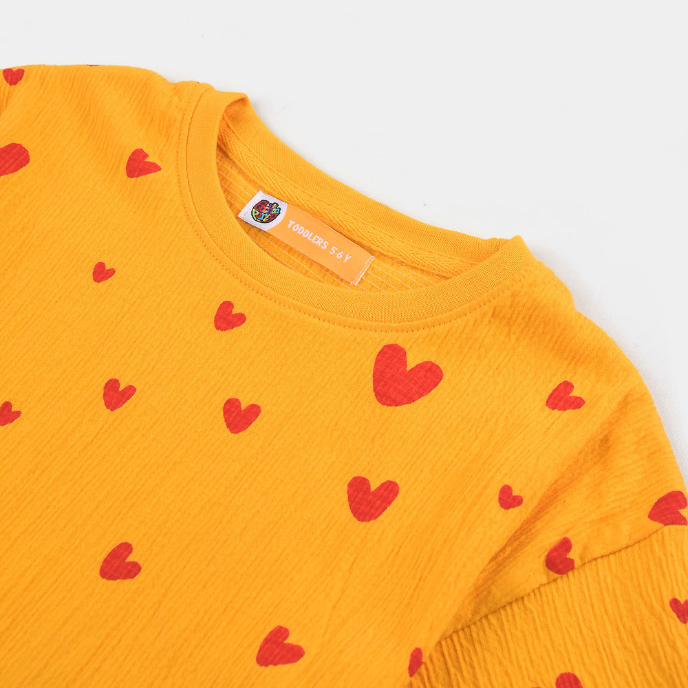 Girls Cotton Jersey T-Shirt H/S Hearts-Citrus