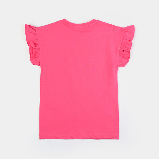 Girls Cotton Jersey T-Shirt H/S Magical-Hot Pink