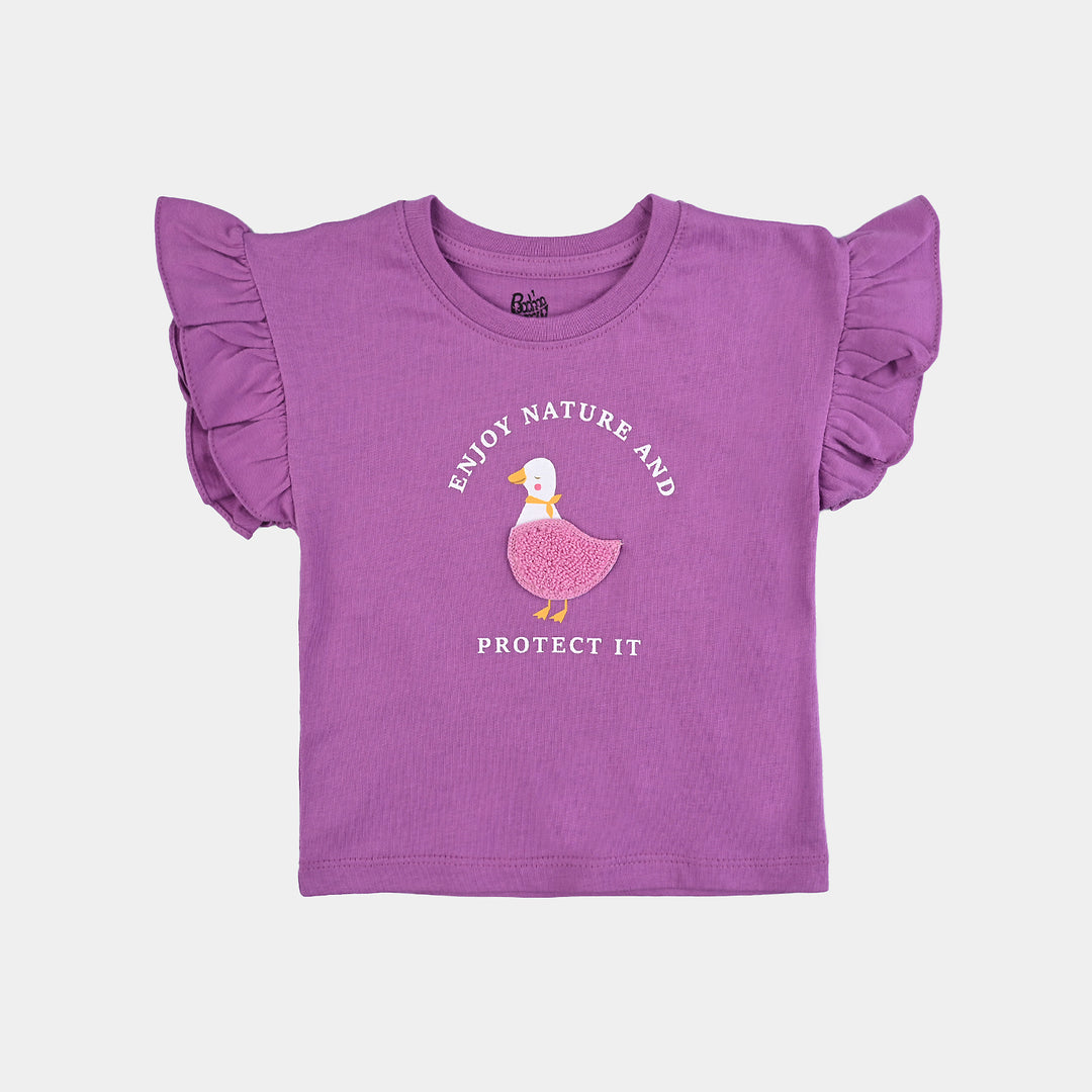 Infant Girls Cotton Jersey T-Shirt Enjoy Nature-Rad.Orchid