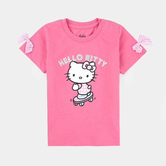 Infant Girls Cotton Jersey T-Shirt-Hot Pink